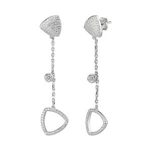 Sterling Silver Geometric Drop & Dangle Earrings with CZ